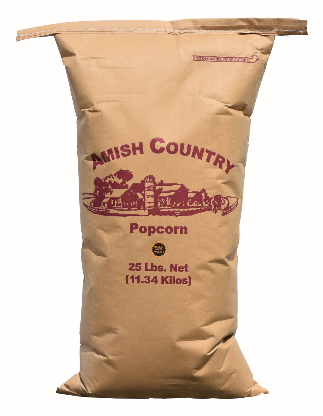 25lb. Bag of Medium White Hulless Popcorn
