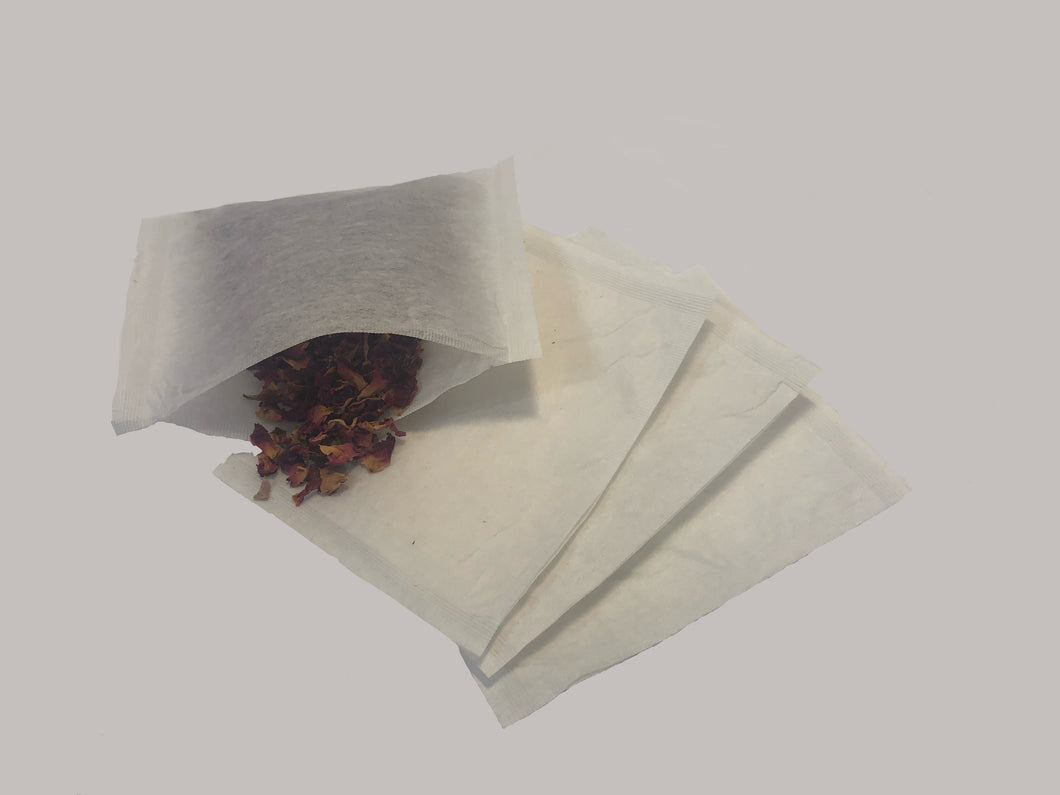 Heat Seal Tea Bags, large (3.7/8 inch by 5 inch) or small (2.7/8 inches by 2.3/8 inches)